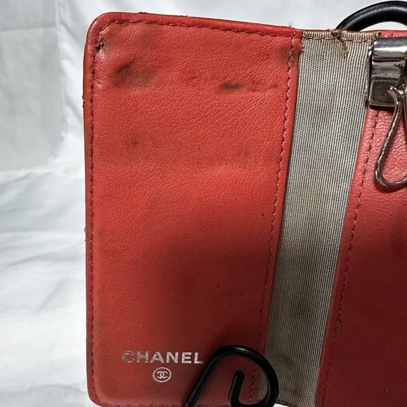 Chanel Matelasse Patent Orange Leather 6 Ring Key Case Card Holder with COA card - Picture 4 of 7